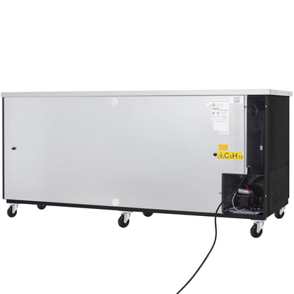 90" x 28" Swing Glass Door Powder Coated Black Stainless Steel Commercial Back Bar Refrigerator