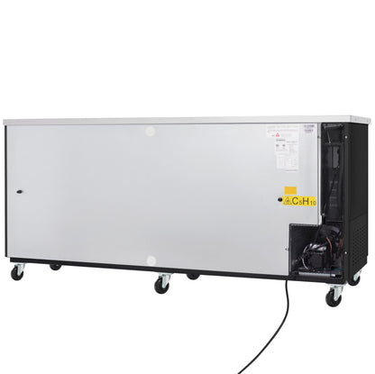 90" x 28" Swing Solid Door Powder Coated Black Stainless Steel Commercial Back Bar Refrigerator