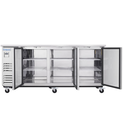 90" x 28" Swing Solid Door Stainless Steel Commercial Back Bar Refrigerator