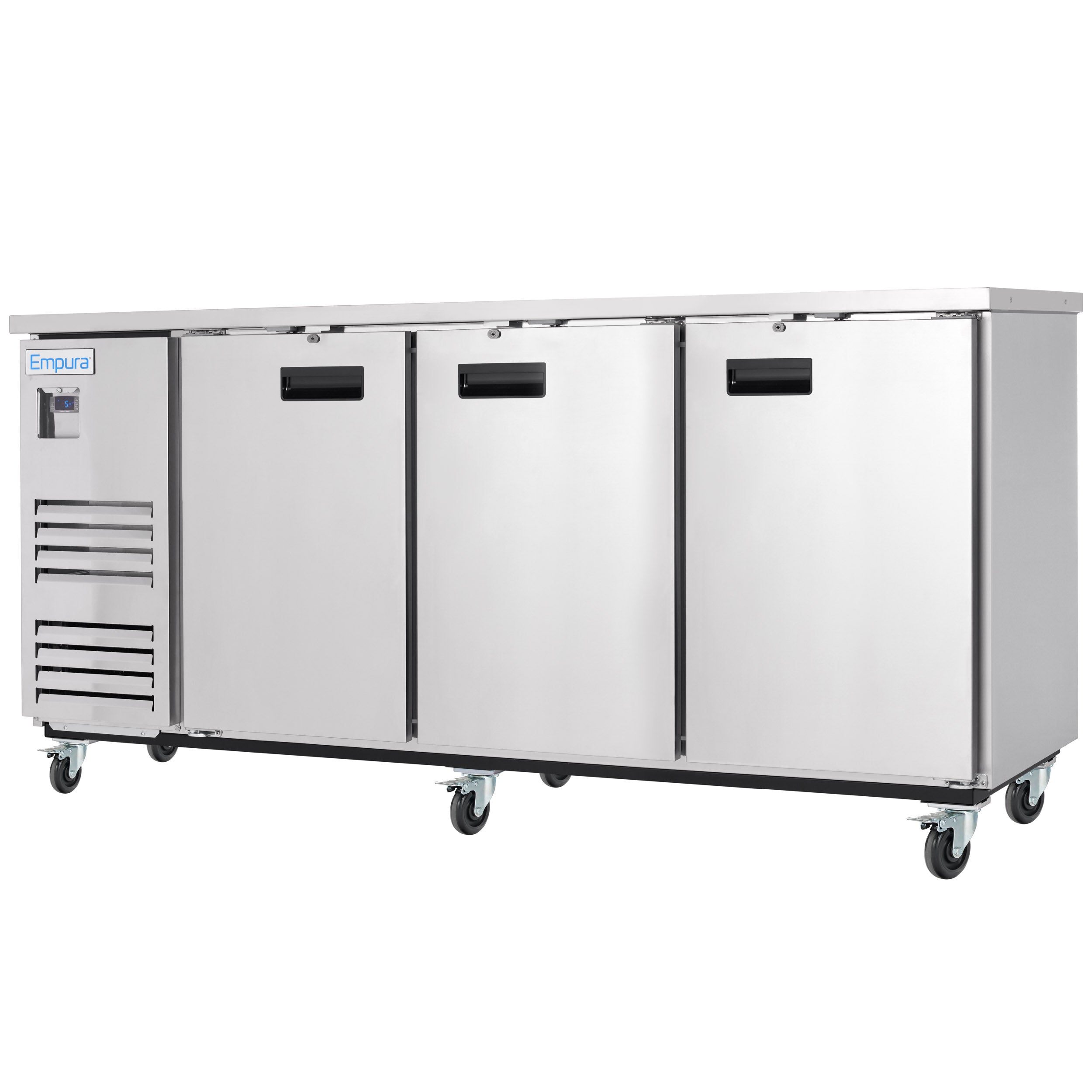 90" x 28" Swing Solid Door Stainless Steel Commercial Back Bar Refrigerator