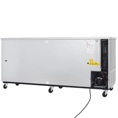 90" x 28" Swing Solid Door Stainless Steel Commercial Back Bar Refrigerator