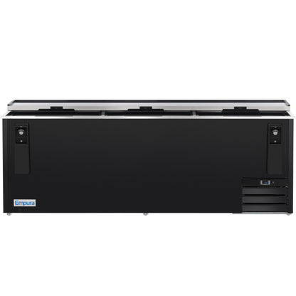 95" Powder Coated Black Stainless Steel Commercial Horizontal Bottle Cooler