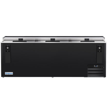 95" Powder Coated Black Stainless Steel Commercial Horizontal Bottle Cooler