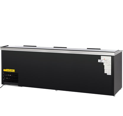 95" Powder Coated Black Stainless Steel Commercial Horizontal Bottle Cooler