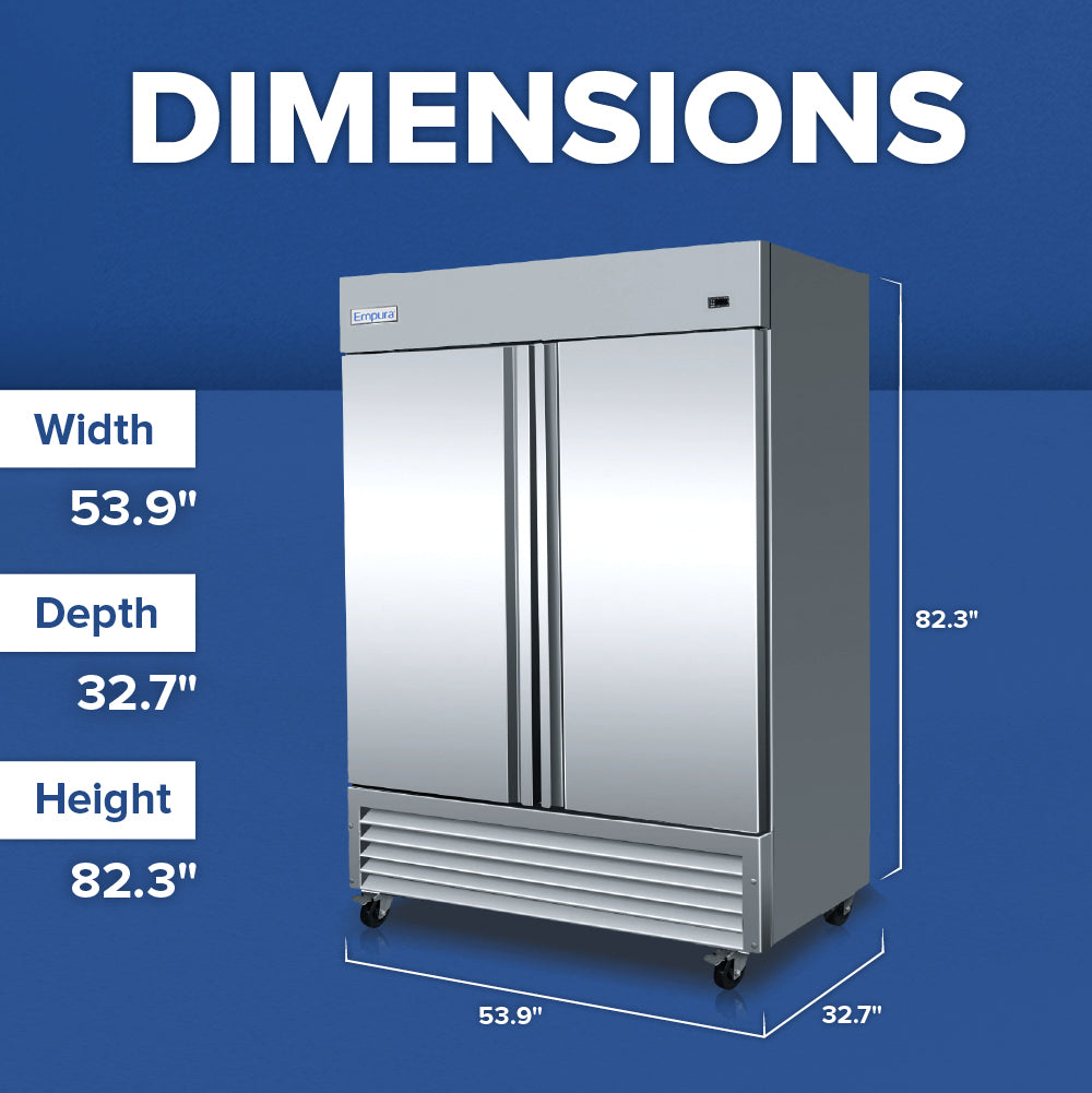 54" Commercial 2 Door Reach-In Refrigerator Refrigerator, Reach-In Empura