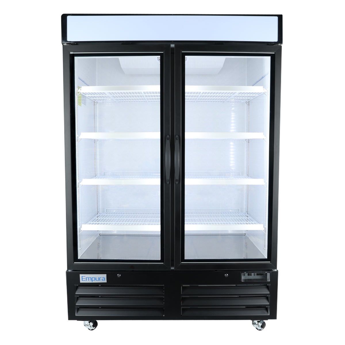 54" Black Swing Commercial Glass Door Merchandiser Freezer