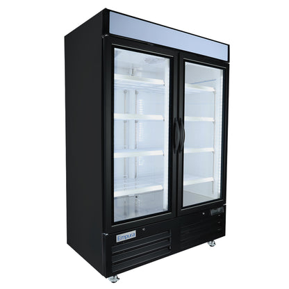 54" Black Swing Commercial Glass Door Merchandiser Freezer