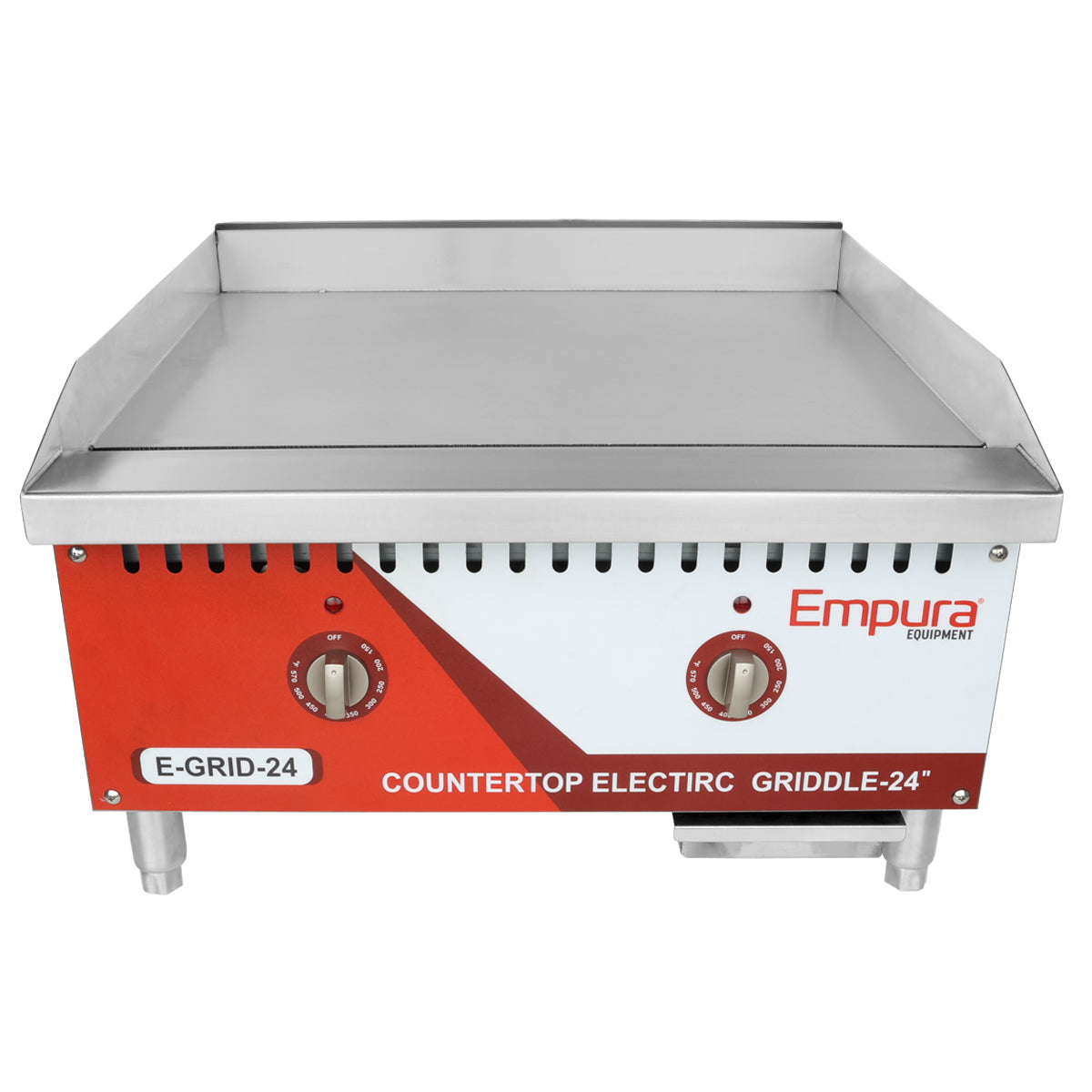 24" Electric Commercial Countertop Griddle - 208 or 240V, 2680-3570W