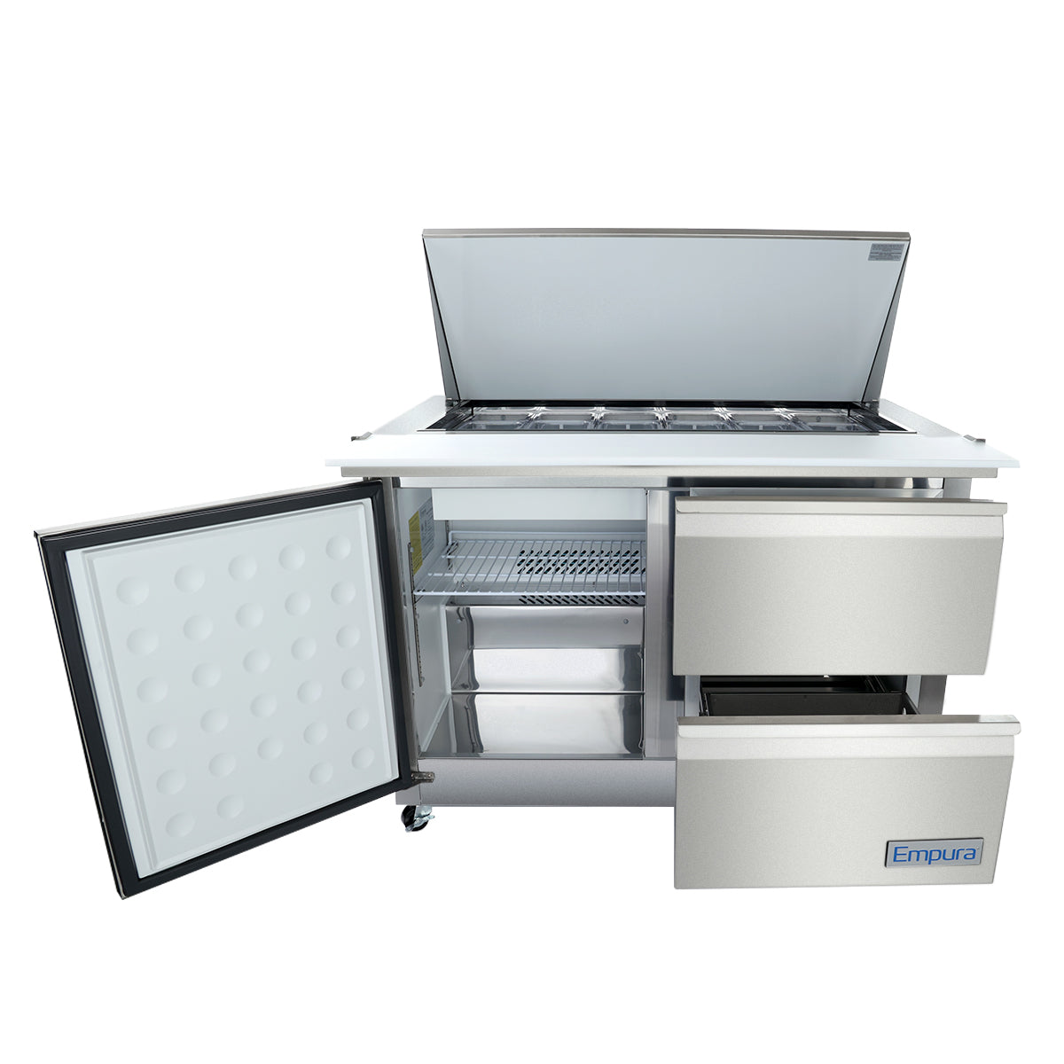 48" 2 Drawer Commercial Mega Top Refrigerated Sandwich and Salad Prep Table