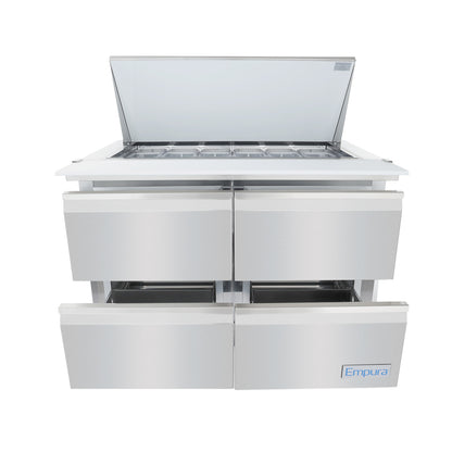 48" 4 Drawer Commercial Mega Top Refrigerated Sandwich and Salad Prep Table