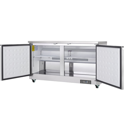 61" Two Door Commercial Undercounter Reach-In Refrigerator