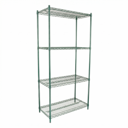 36" x 18" Epoxy 4-Shelf Commercial Wire Shelving Kit Kit with 74" Posts, NSF