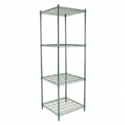 24" x 24" Epoxy 4-Shelf Commercial Wire Shelving Kit Kit with 74" Posts, NSF