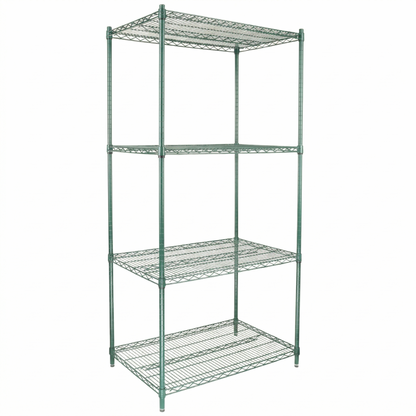 48" x 24" Epoxy 4-Shelf Commercial Wire Shelving Kit Kit with 74" Posts, NSF