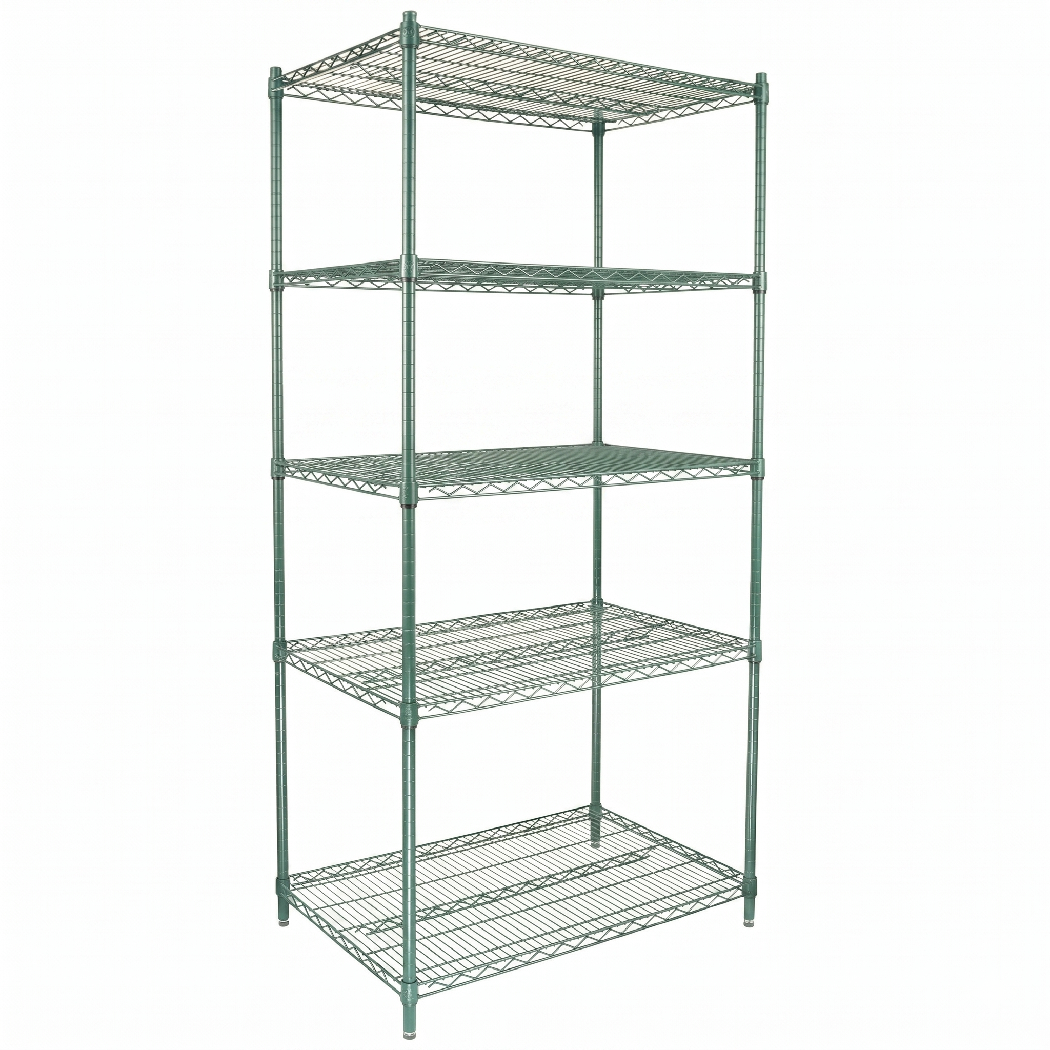 36" x 24" Epoxy 5-Shelf Commercial Wire Shelving Kit Kit with 86" Posts, NSF