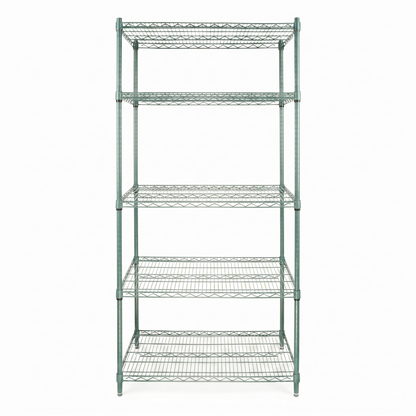 36" x 24" Epoxy 5-Shelf Commercial Wire Shelving Kit Kit with 86" Posts, NSF