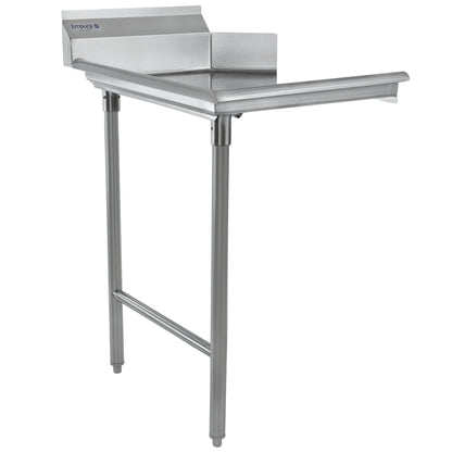 24" Clean Dish Table with Left Drainboard - 16 Gauge 304 Stainless Steel, NSF Dishtable, Clean Straight Empura