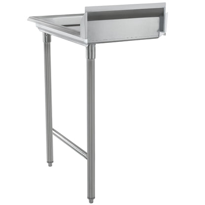 24" Clean Dish Table with Right Drainboard - 16 Gauge 304 Stainless Steel, NSF Dishtable, Clean Straight Empura