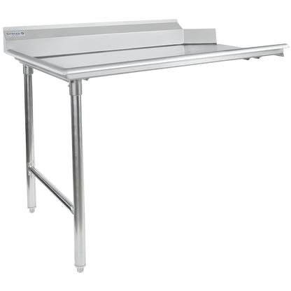 48" Clean Dish Table with Left Drainboard - 16 Gauge 304 Stainless Steel, NSF Dishtable, Clean Straight Empura