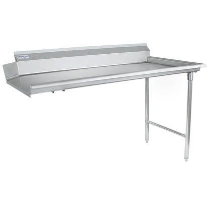 60" Clean Dish Table with Right Drainboard - 16 Gauge 304 Stainless Steel, NSF Dishtable, Clean Straight Empura