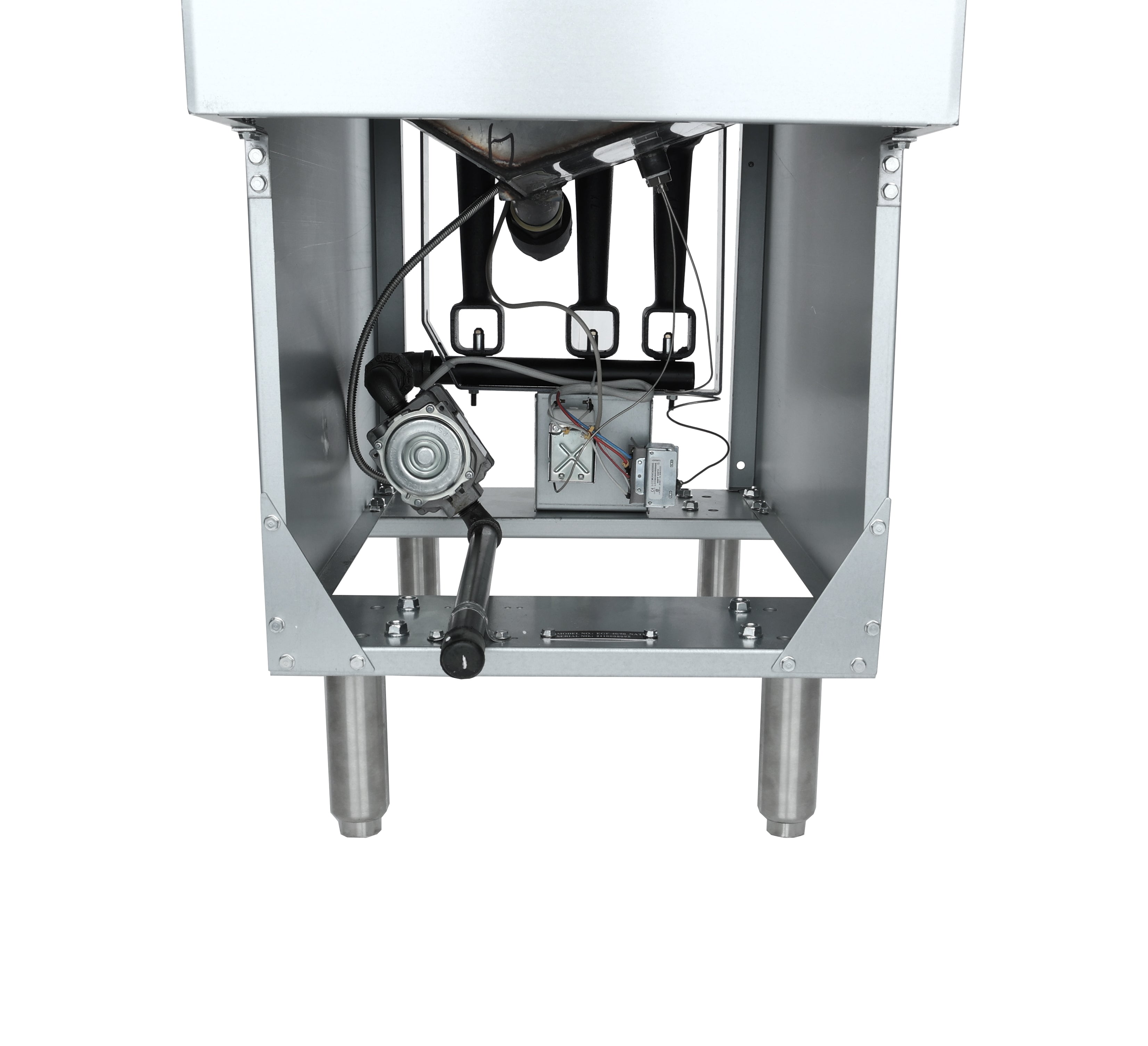 40 lb. Natural Gas Commercial Stainless Steel Floor Fryer - 90,000 BTU Fryer, Gas, Floor Model, Full Pot Empura