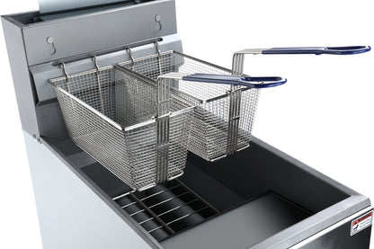 35 lb. Natural Gas Commercial Stainless Steel Floor Fryer - 70,000 BTU ENERGY STAR®