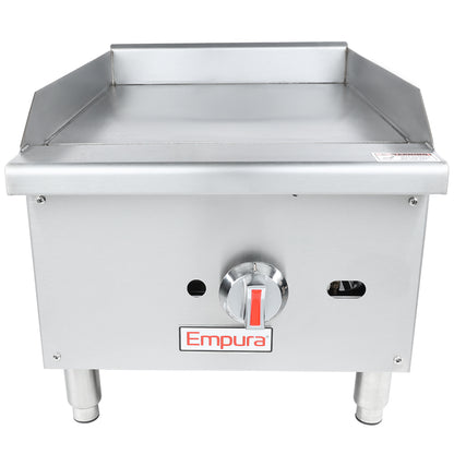 16" Standard Duty Commercial Countertop Gas Griddle with Manual Controls - 30,000 BTU Griddle, Gas, Countertop Empura
