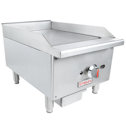 16" Standard Duty Commercial Countertop Gas Griddle with Manual Controls - 30,000 BTU Griddle, Gas, Countertop Empura