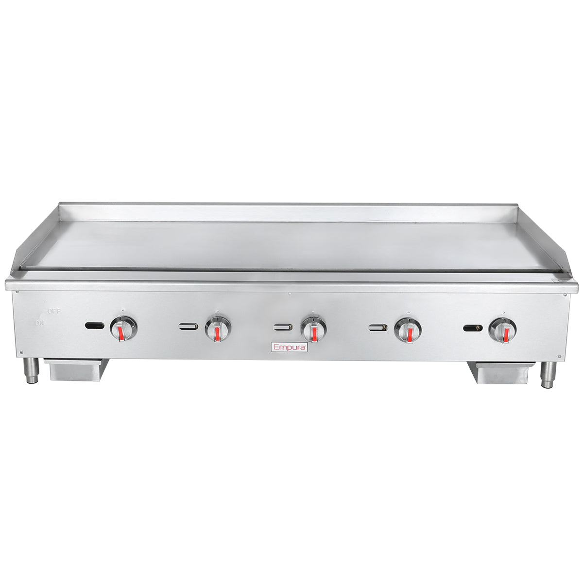 Empura EGG-60ST 60" Wide Countertop 5-Burner Stainless Steel Heavy Duty Thermostat Controlled Gas Griddle, 150,000 BTU