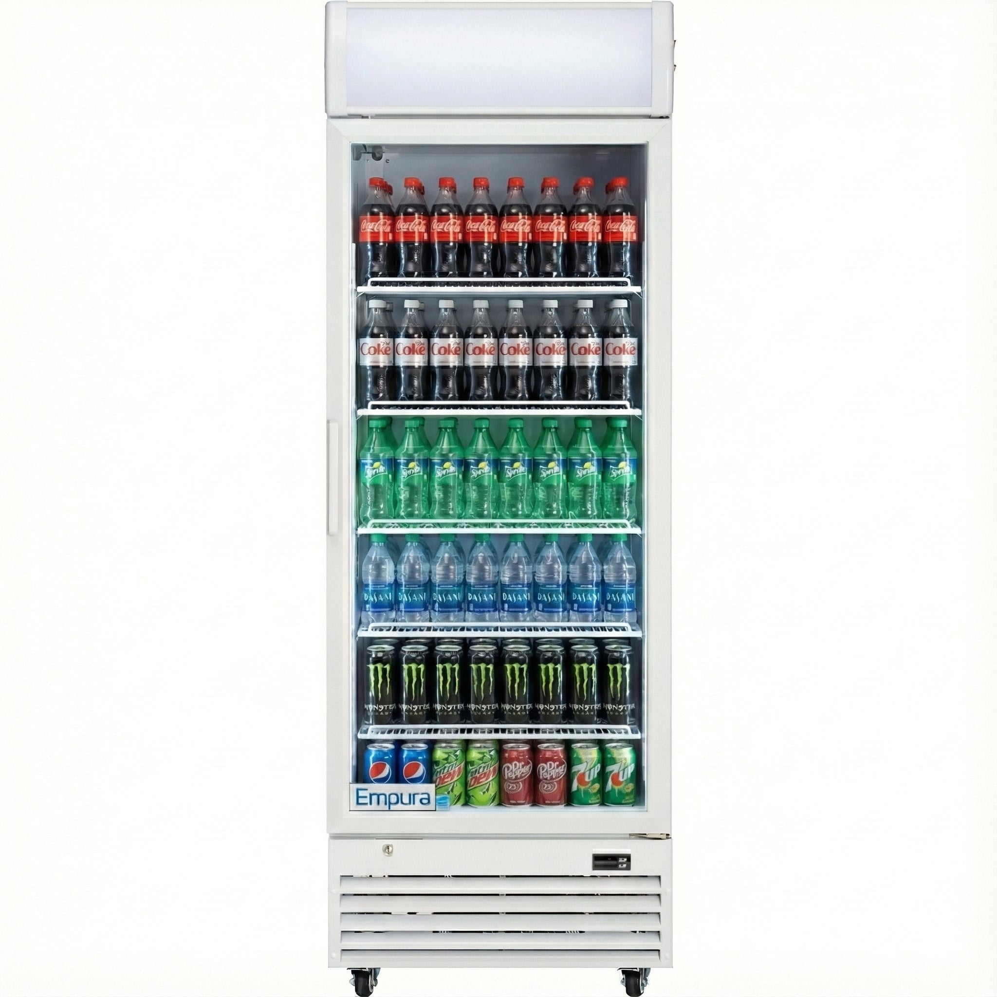 28" White Swing Commercial Glass Door Merchandiser Refrigerator - 21 cu ft