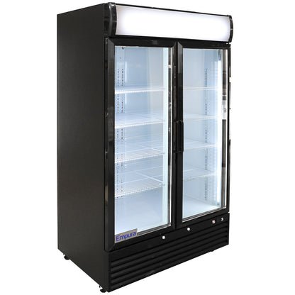 44" Black Swing Commercial Glass Door Merchandiser Refrigerator - 35 cu ft Refrigerator, Merchandiser Empura