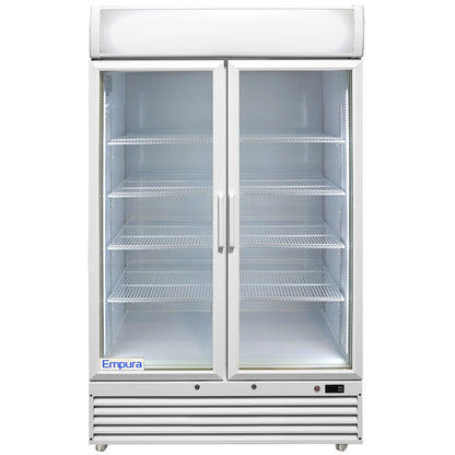 44" White Swing Commercial Glass Door Merchandiser Refrigerator - 35 cu ft Refrigerator, Merchandiser Empura