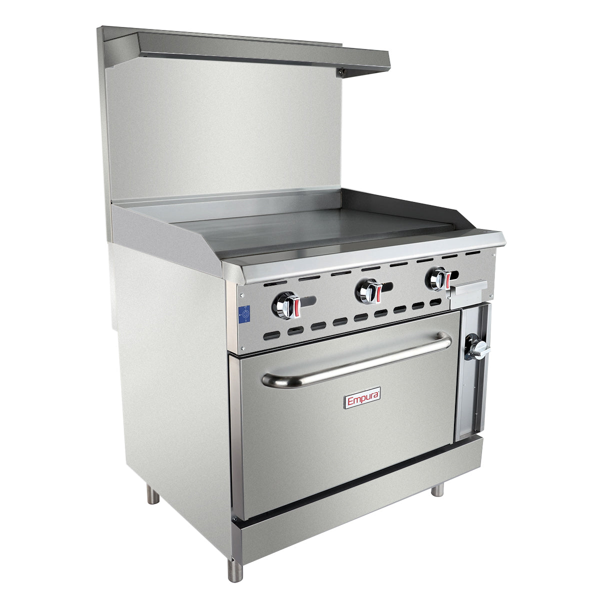 36" Commercial Gas Range with Flat Griddle Top and Oven