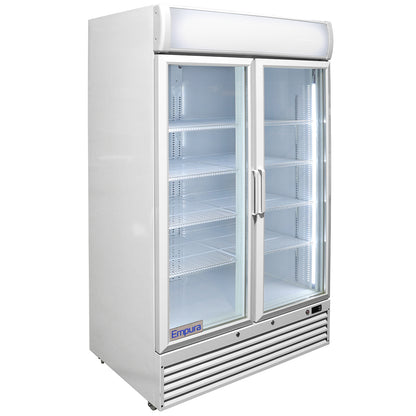 44" White Swing Commercial Glass Door Merchandiser Refrigerator - 35 cu ft Refrigerator, Merchandiser Empura