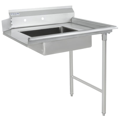 36" Soiled Dish Table with Right Drainboard - 16 Gauge 304 Stainless Steel, NSF Dishtable, Soiled Empura