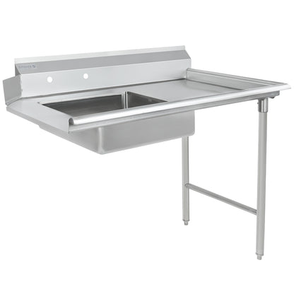 48" Soiled Dish Table with Right Drainboard - 16 Gauge 304 Stainless Steel, NSF Dishtable, Soiled Empura