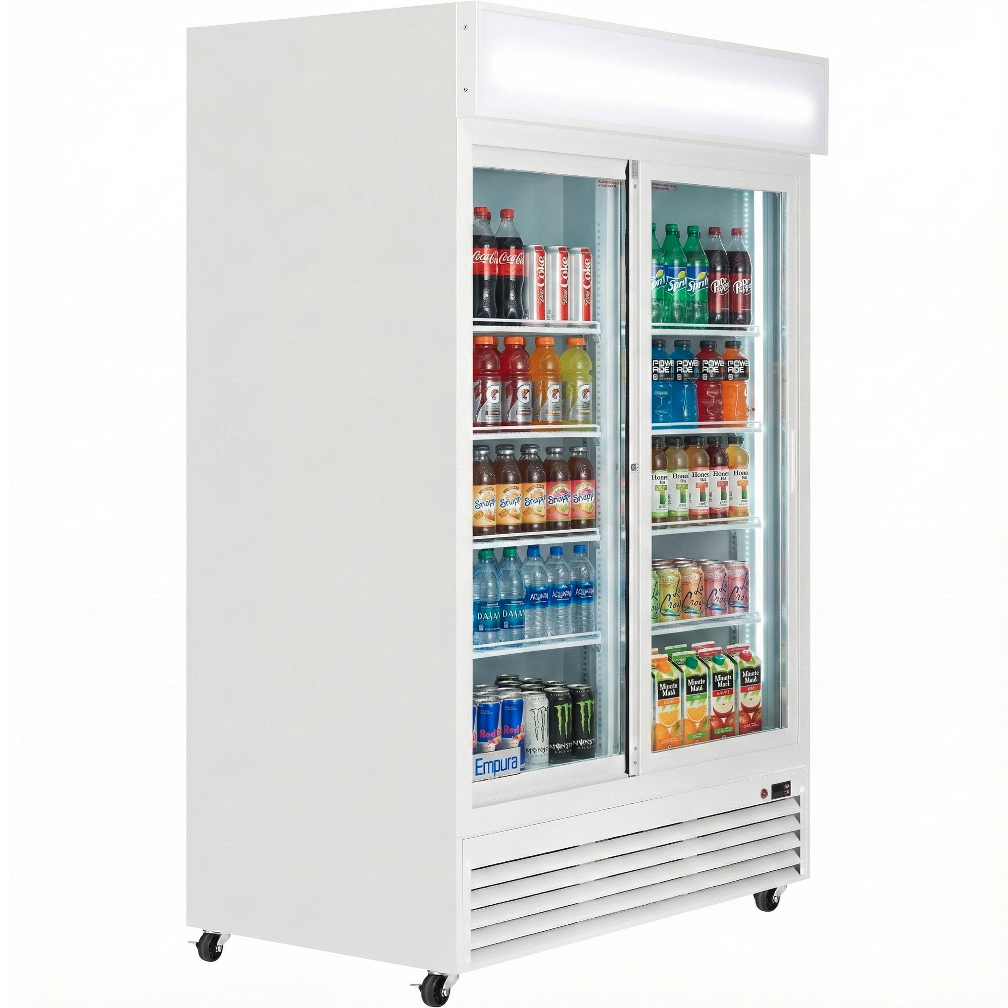 52" White Sliding Commercial Glass Door Merchandiser Refrigerator - 48 cu ft