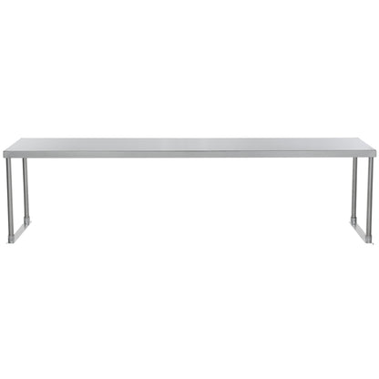Commercial Single Deck Overshelf, 72" x 12" x 19.5", 18 Gauge Stainless Steel, Table-Mounted, NSF Overshelf, Table-Mounted Empura