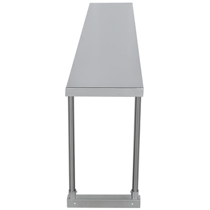 Commercial Single Deck Overshelf, 72" x 12" x 19.5", 18 Gauge Stainless Steel, Table-Mounted, NSF Overshelf, Table-Mounted Empura