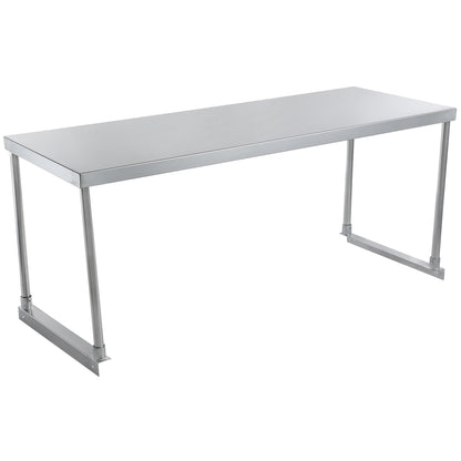 Commercial Single Deck Overshelf, 48" x 18" x 19.5", 18 Gauge Stainless Steel, Table-Mounted, NSF Overshelf, Table-Mounted Empura