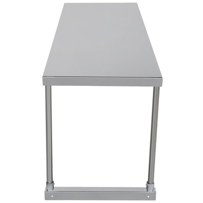 Commercial Single Deck Overshelf, 60" x 18" x 19.5", 18 Gauge Stainless Steel, Table-Mounted, NSF Overshelf, Table-Mounted Empura