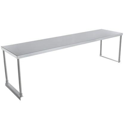Commercial Single Deck Overshelf, 72" x 18" x 19.5", 18 Gauge Stainless Steel, Table-Mounted, NSF Overshelf, Table-Mounted Empura