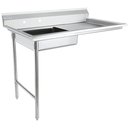48" Soiled Undercounter Dish Table with Left Drainboard - 16 Gauge Stainless Steel, NSF Dishtable, Soiled, Undercounter Empura