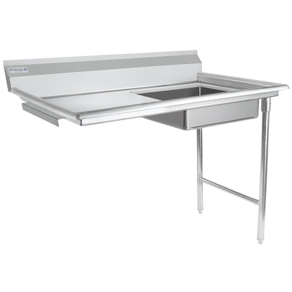 48" Soiled Undercounter Dish Table with Right Drainboard - 16 Gauge Stainless Steel, NSF Dishtable, Soiled, Undercounter Empura