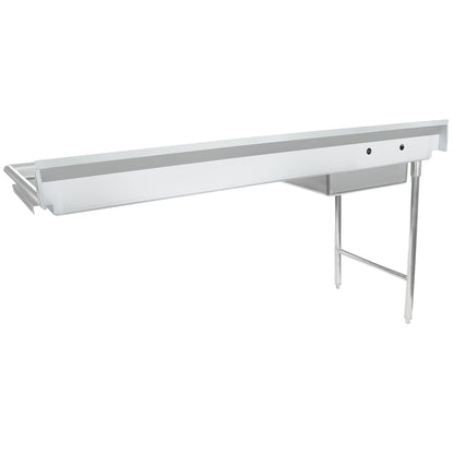 72" Soiled Undercounter Dish Table with Left Drainboard - 16 Gauge Stainless Steel, NSF Dishtable, Soiled, Undercounter Empura