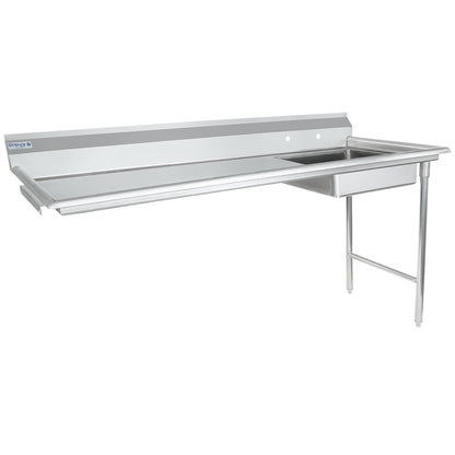 72" Soiled Undercounter Dish Table with Right Drainboard - 16 Gauge Stainless Steel, NSF Dishtable, Soiled, Undercounter Empura