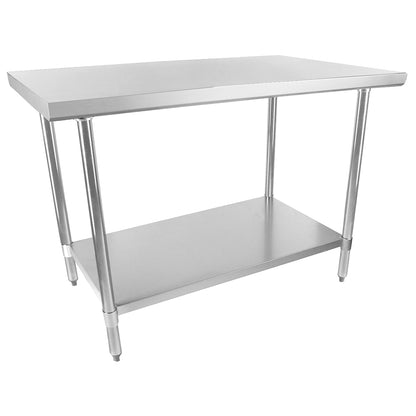 48" x 30" Economy Duty Work Table 18 Gauge 430 Stainless Steel with Galvanized Legs and Undershelf, NSF Work Table, 40" - 48", Stainless Steel Top Empura