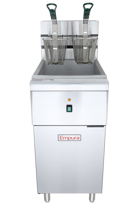 Empura EEF40208PH3 15-1/2 Inch Wide Full Pot Commercial Electric Floor Fryer 40 LB Capacity 208 Volt