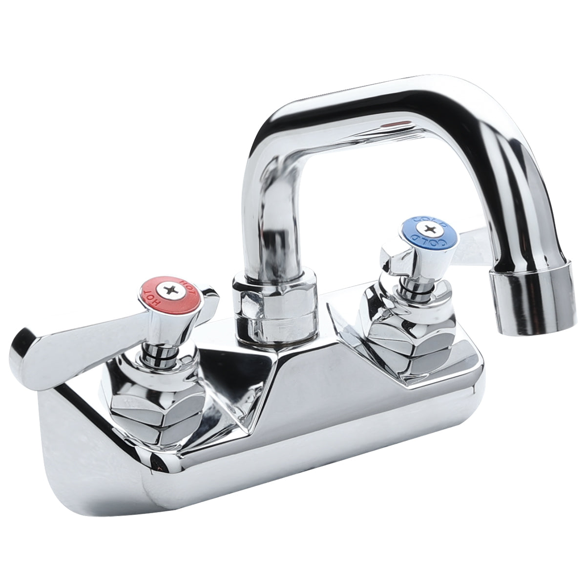 Wall Mount Commercial Faucet with 6" x 4 13/16" Swing Spout and 4" Centers, NSF Faucet, Wall / Splash Mount Empura