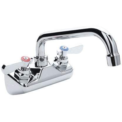 Wall Mount Commercial Faucet with 8" x 5 3/16" Swing Spout and 4" Centers, NSF Faucet, Wall / Splash Mount Empura